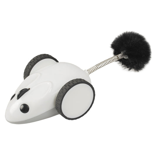 Duvo+ Race N Chase App-Controlled Mouse Cat Toy – 17x7x4cm, White