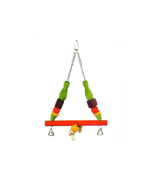 Vanpet Swing Toy with Bell 40x25cm – Large Triangle Bird Toy