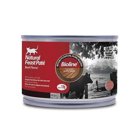 Bioline Natural Feast Pate Beef Recipe 170g Premium Cat Pate