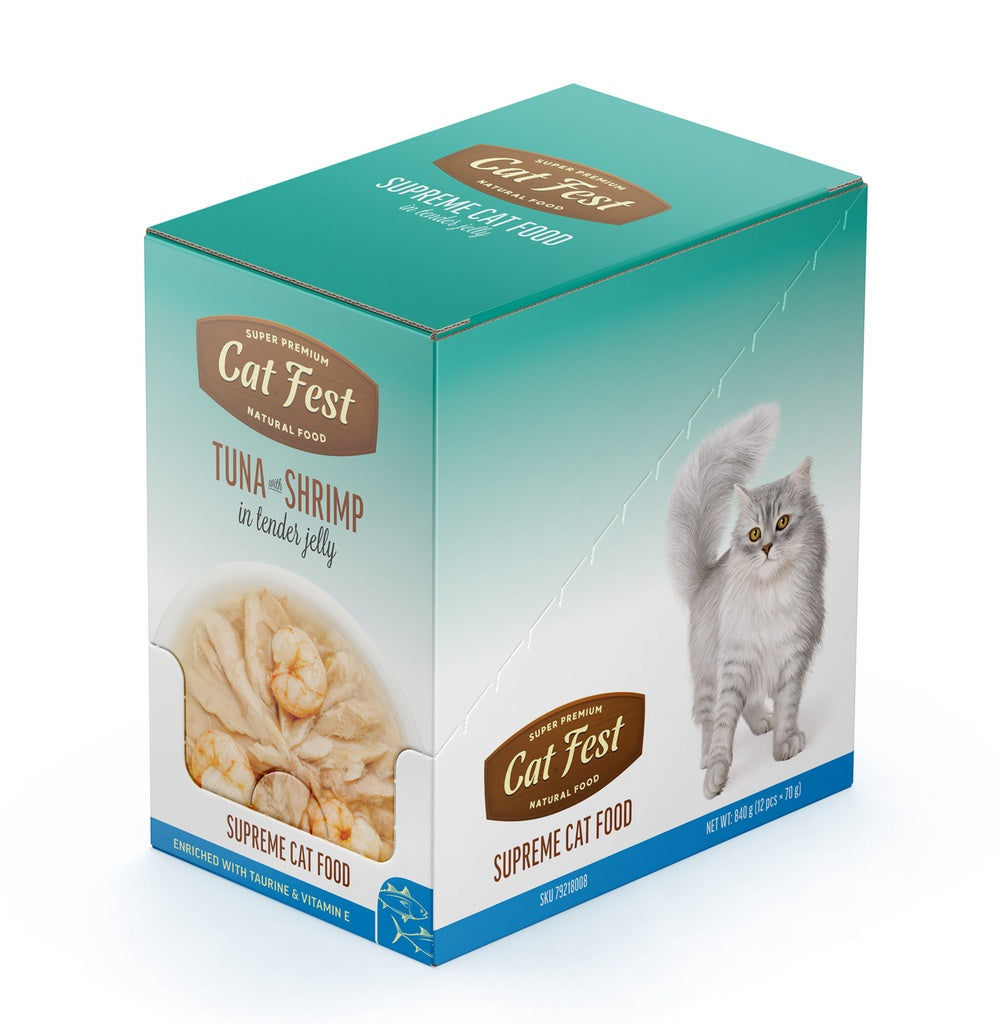 Cat Fest Tuna & Shrimp in Jelly – 70g Gourmet Seafood Cat Meal