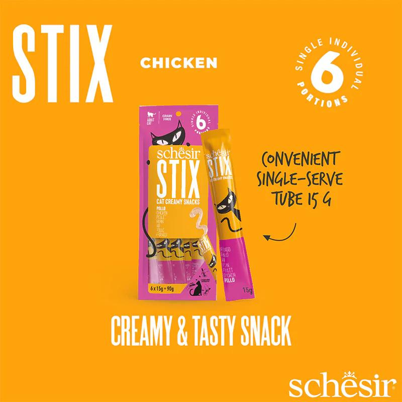 Schesir Cat Creamy Treat Stix Chicken 6x15G