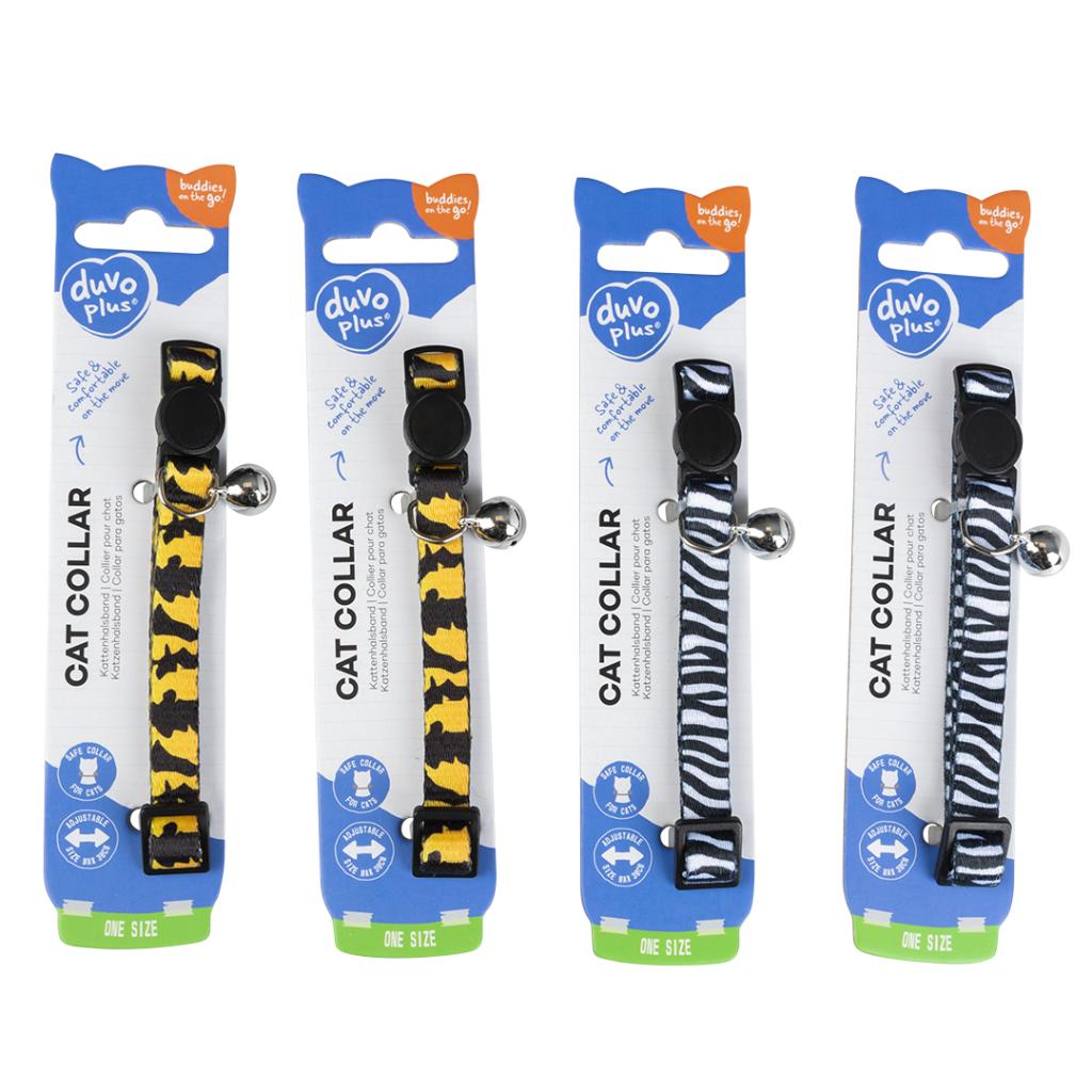 Duvo+ Zoo Nylon Cat Collar 20–30cm x 10mm – Mixed Colors
