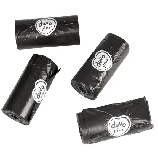 Duvo+ Poo Bags Rolls – Black, 4 x 20 Pcs Waste Bags