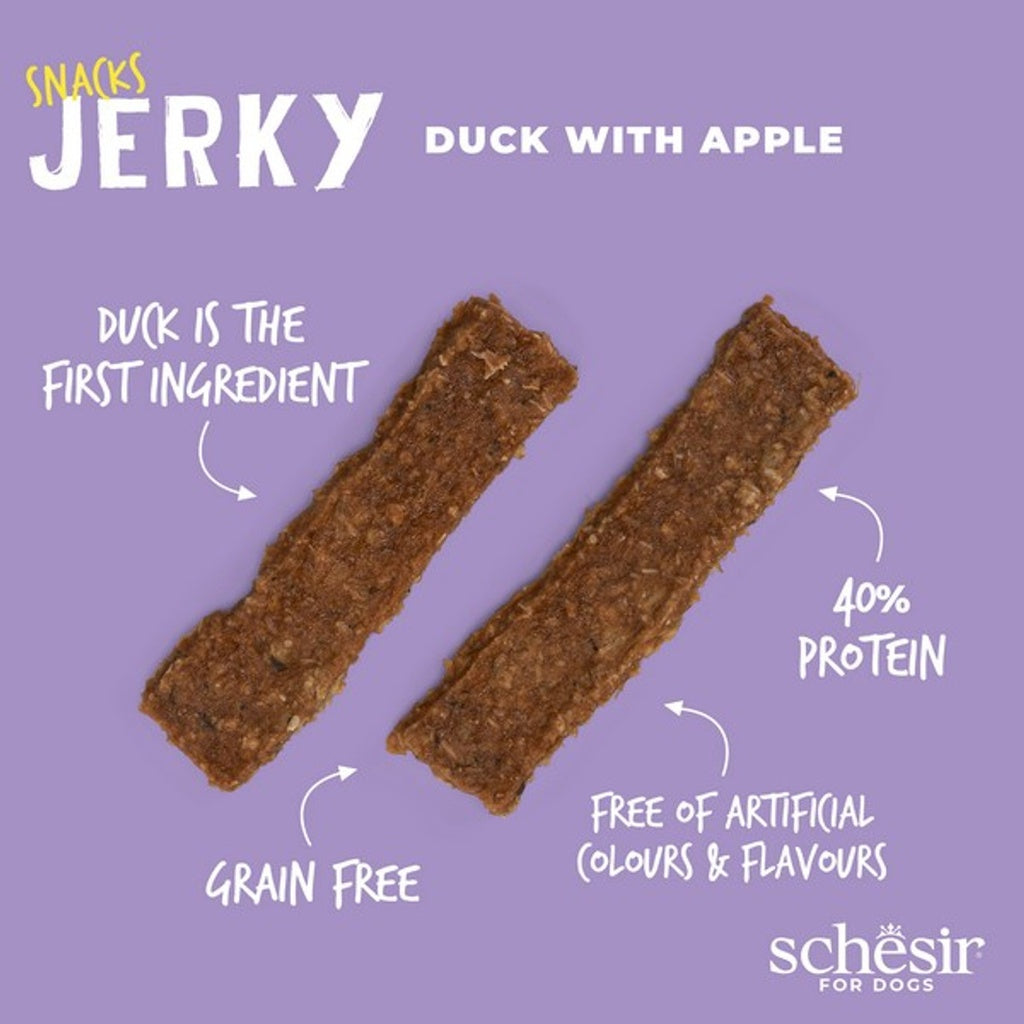 Schesir Dog Jerky Grain-Free Duck & Apple 145G