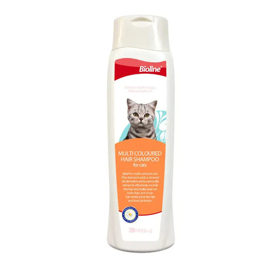 Bioline Multi-Coloured Hair Shampoo for Cats 200ml Color Enhancing Shampoo