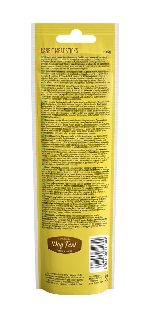 Dog Fest Rabbit Meat Sticks for Adult Dogs – 45g (1.59oz)
