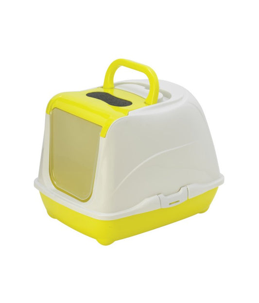 Moderna Flip Cat Litter Box – Yellow – Size XL – Extra Large Enclosed Cat Litter Tray