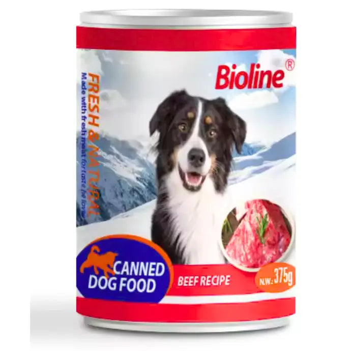 Bioline Canned Dog Food Beef Flavor 375g