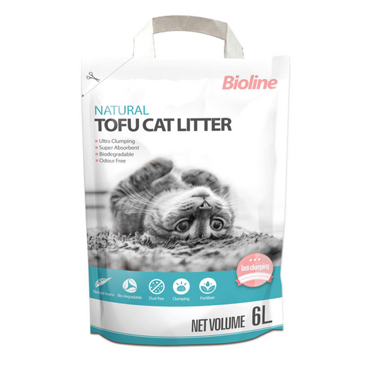 Bioline Tofu Cat Litter Original 6L  Natural Clumping Odor Control