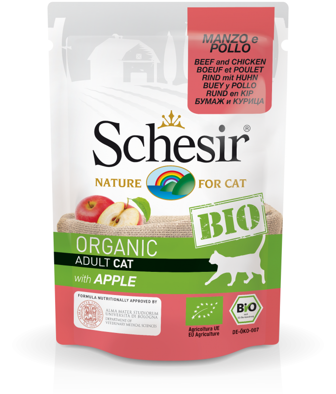 Schesir Bio Cat Wet Food Beef & Chicken with Apple 85G
