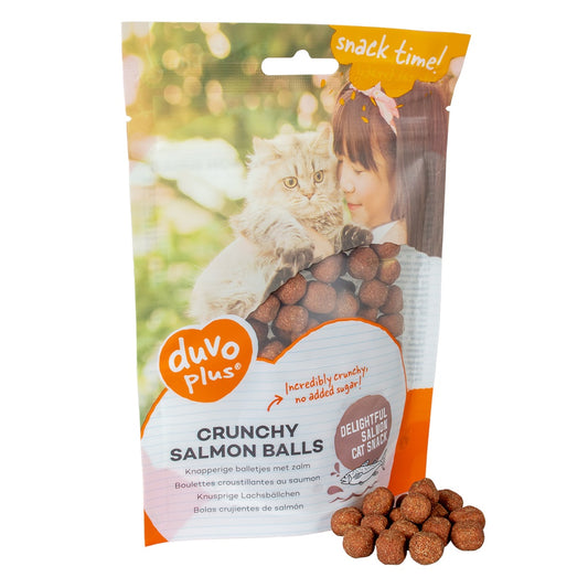 Duvo+ Crunchy Salmon Balls for Cats – 50g Omega-Rich Treats