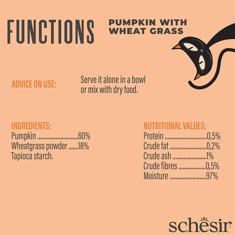 Schesir Cat Digestive Topper Pumpkin & Wheat Grass 40G