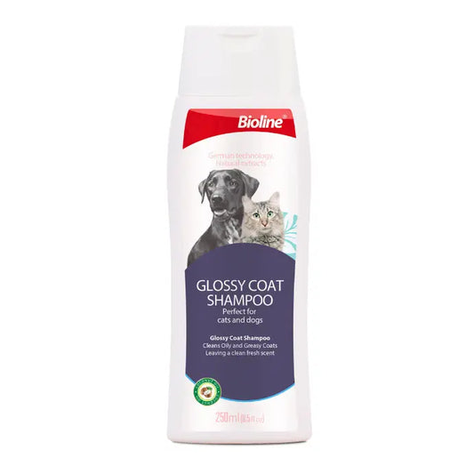 Bioline Glossy Coat Shampoo  250ml for Dogs & Cats Shine Care