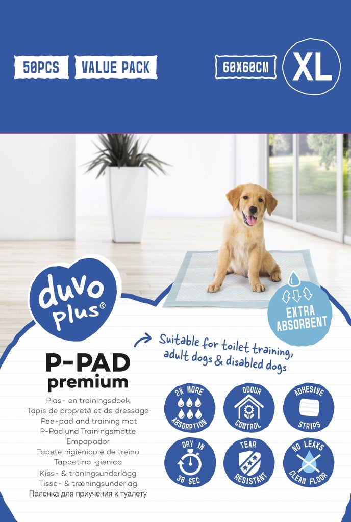 Duvo+ Pet Pads Premium XL – 60x60cm, 50pcs, Value Pack
