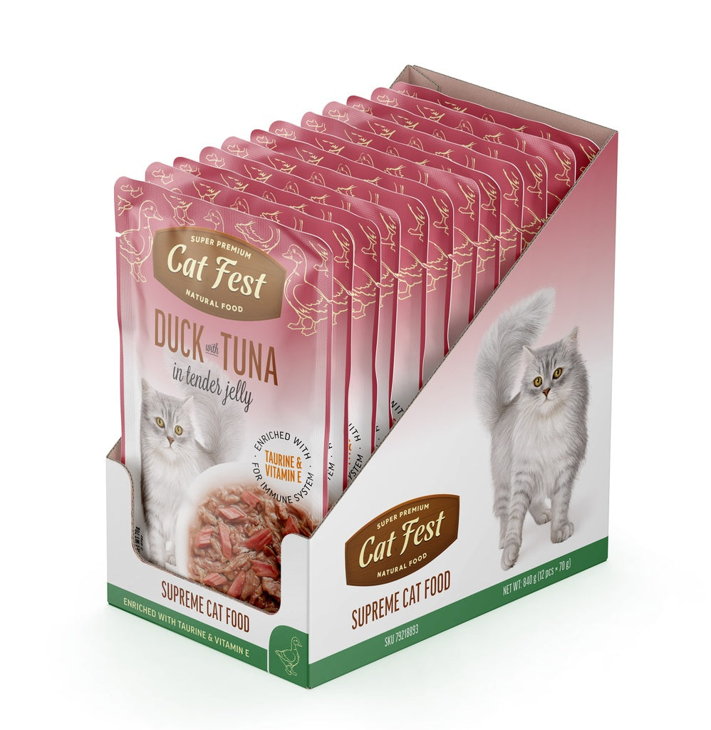 Cat Fest Duck & Tuna in Jelly – 70g Protein-Rich Cat Food