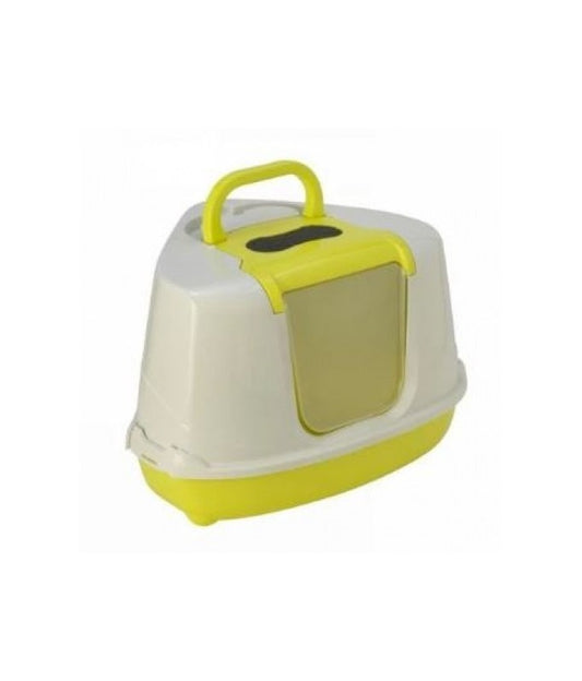 Moderna Flip Corner Litter Box (C250) – Yellow – Corner-Fit Enclosed Cat Litter Tray