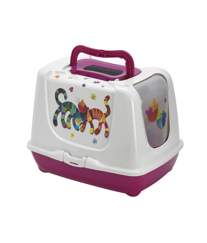 Moderna Trendy Cat Litter Box XL – Pink Hooded Litter Tray