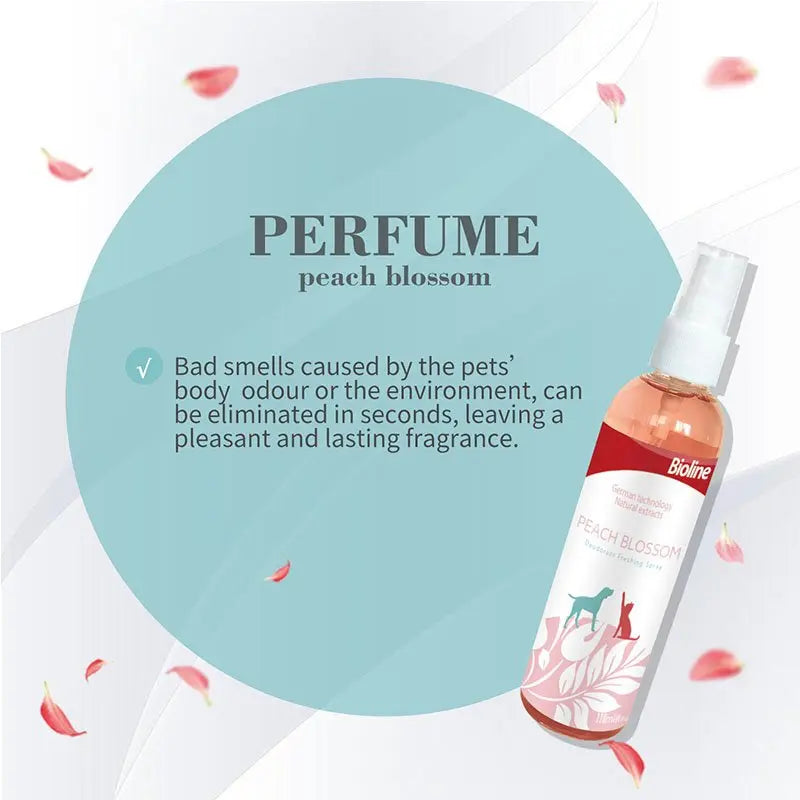 Bioline Peach Blossom Deodorant Spray 118ml Long-Lasting Pet Freshener