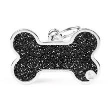 My Family Xl Bone Glitter Black