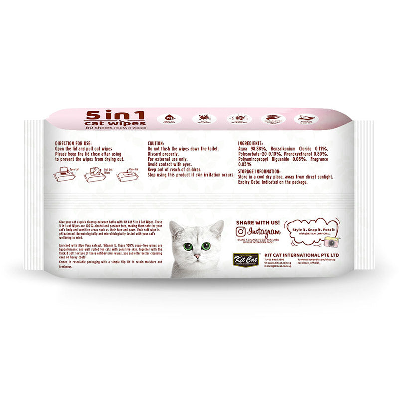 Kit Cat Cat Grooming Wipes ‚Unscented