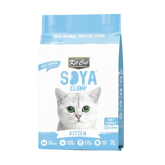 Kit Cat Soya Clump Litter ‚Baby Powder Scent 7L (Kitten-Friendly)