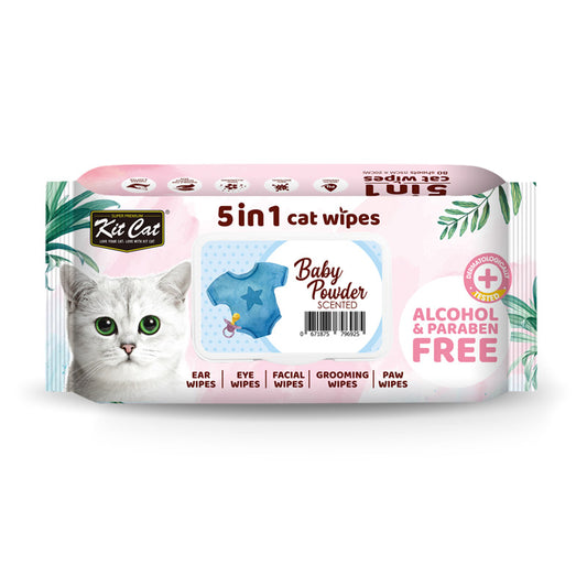 Kit Cat 5-in-1 Cat Wipes ‚Baby Powder Scented