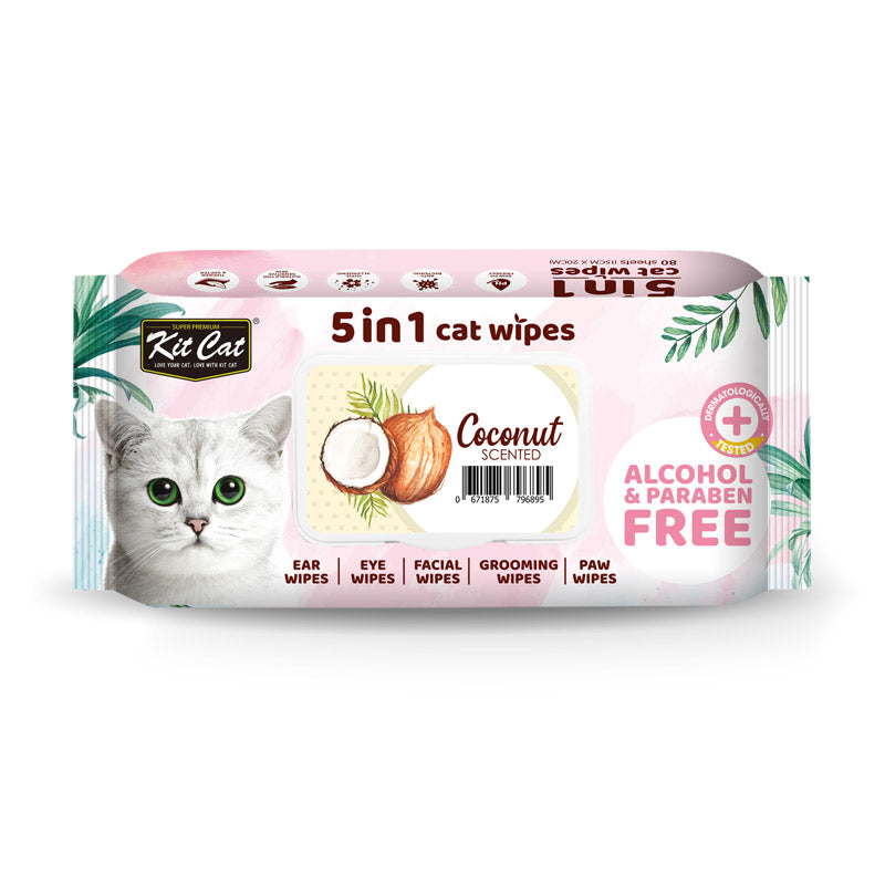 Kit Cat 5-in-1 Cat Wipes ‚Coconut Scented