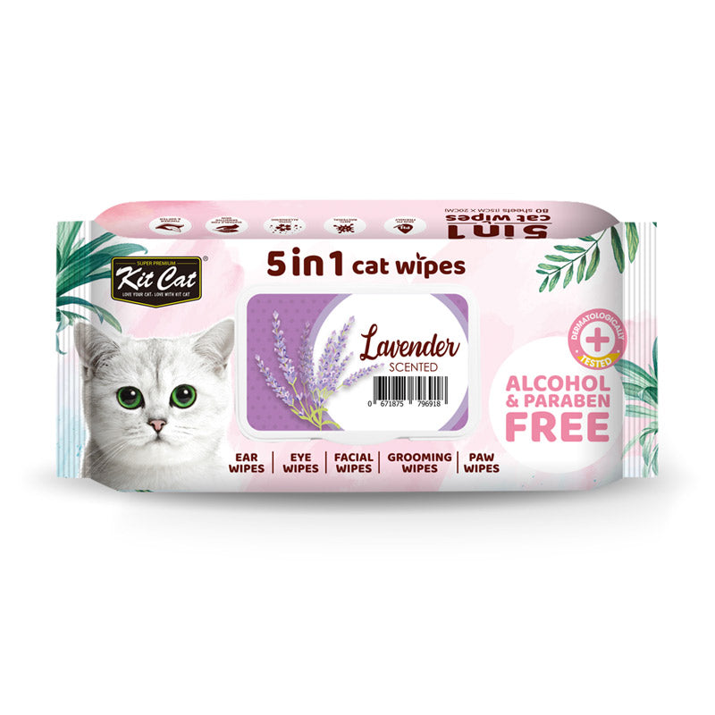 Kit Cat 5-in-1 Cat Wipes ‚Lavender Scented