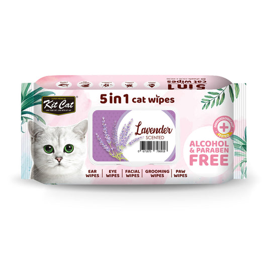 Kit Cat 5-in-1 Cat Wipes ‚Lavender Scented
