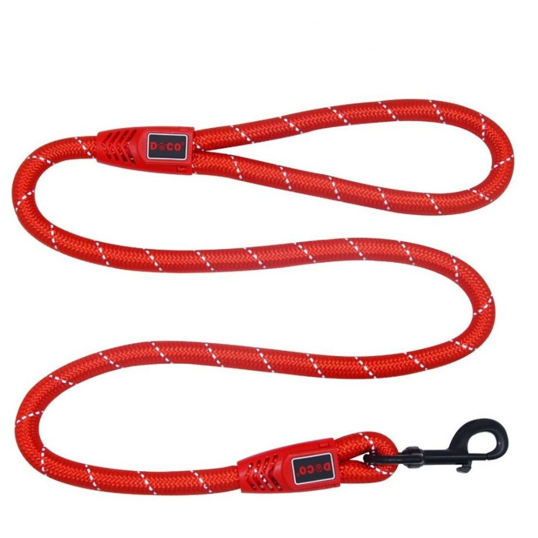 Doco Reflective Rope Leash With Plastic Encased Handle Loop (1/2 Width) - 4Ft
