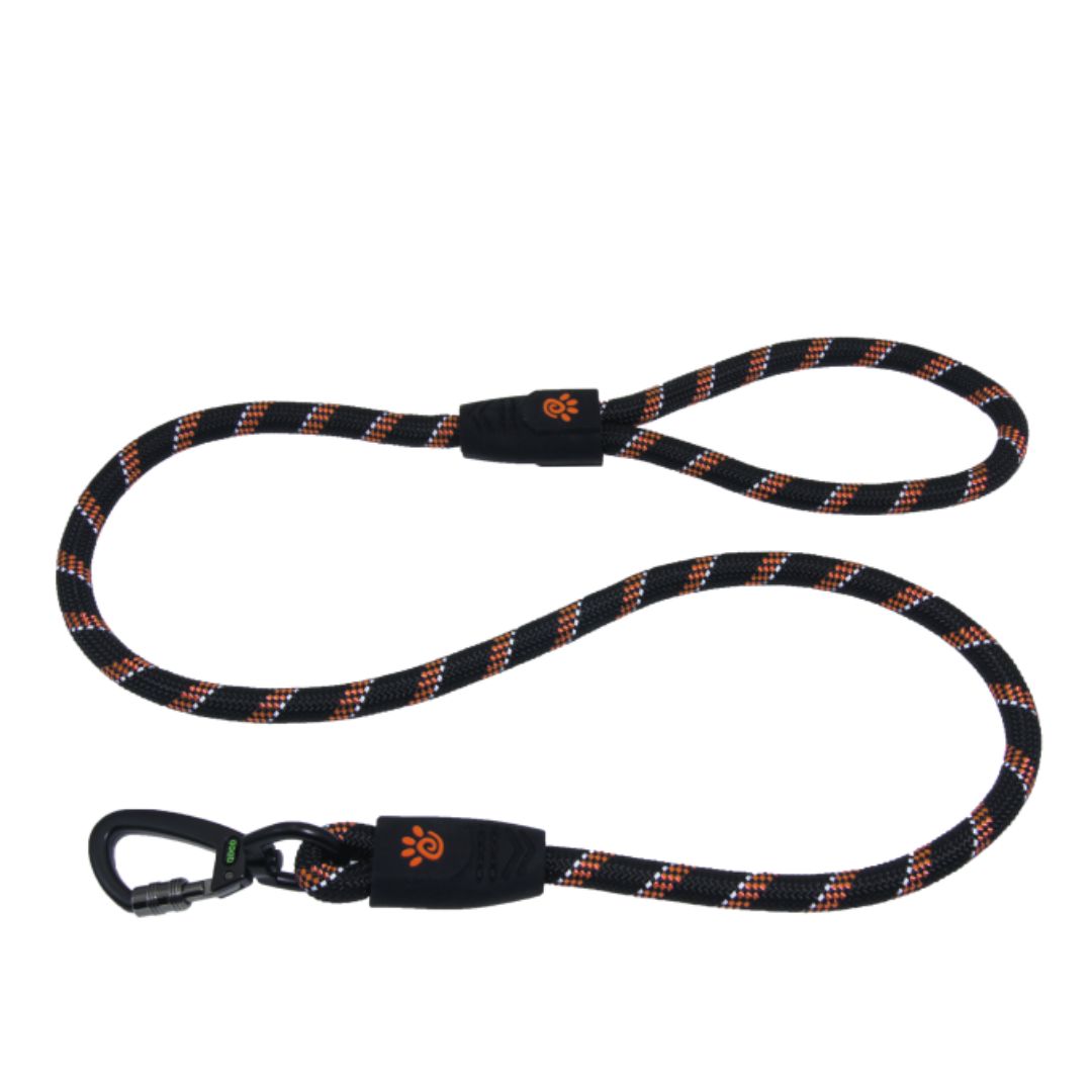 Doco Reflective Rope Collar & Leash Combo With Leather Stopper - 13Mm X 120Cm Plus 30Cm (Dcrope0022060L)