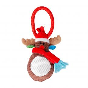 Duvo+ Xmas Plush Reindeer Loop Dog Toys 22X12X7Cm