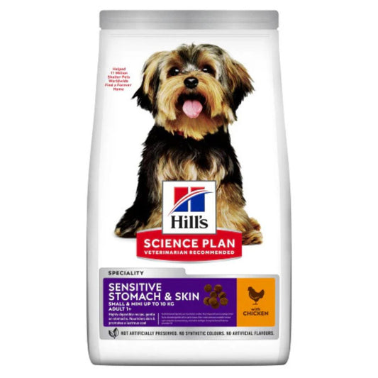 Hills Science Plan Sensitive Stomach & Skin Small & Mini Adult Dog Food With Chicken 1.5Kg