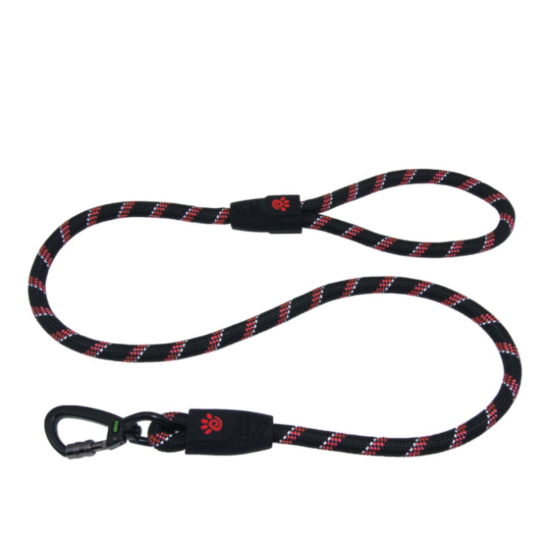 Doco Reflective Rope Collar & Leash Combo With Leather Stopper - 13Mm X 120Cm Plus 30Cm (Dcrope0022060L)