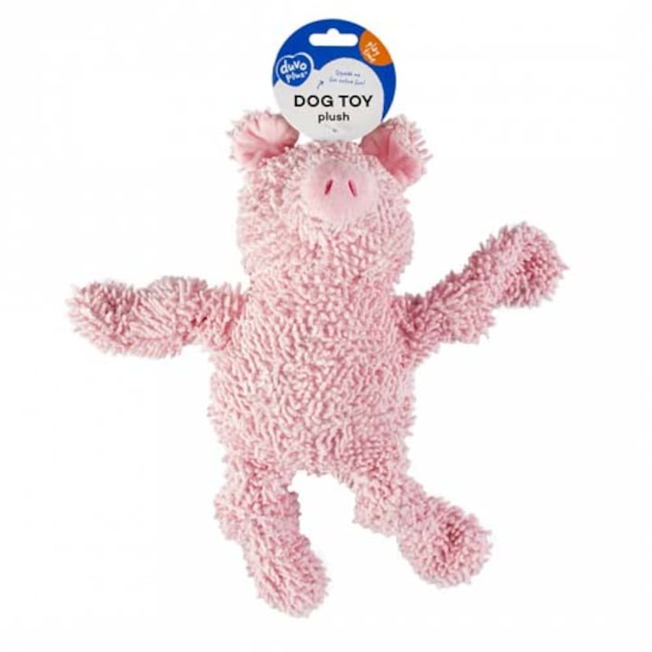 Duvo+ Plush Pig Moppy Dog Toy – 18x33x10cm, Pink