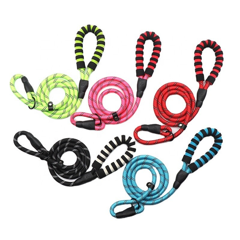 Doco Reflective Rope Leash With Plastic Encased Handle Loop (1/2 Width) - 6Ft - Large - Dcrope2072
