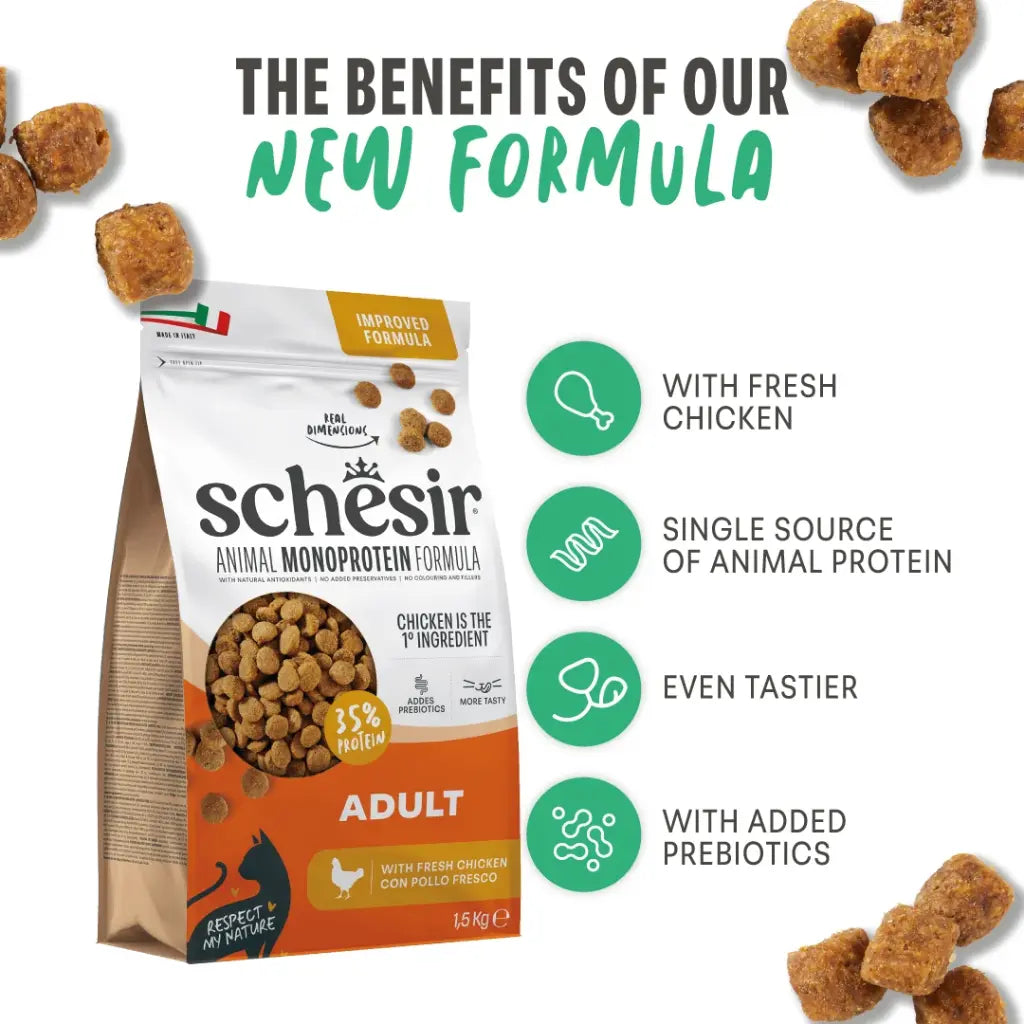 Schesir Monoprotein Adult Dry Cat Food Fresh Chicken - 10kg