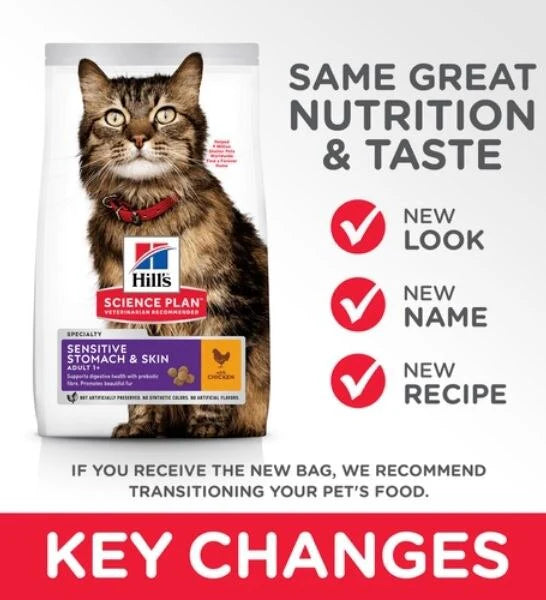 Hills Science Plan Sensitive Stomach & Skin Adult Cat Food with Chicken    1.5kg