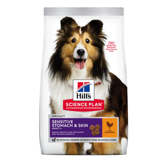 Hills Science Plan Sensitive Stomach & Skin Medium Adult Dog Food With Chicken 2.5Kg