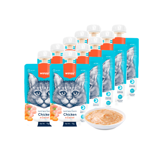 Wanpy Chicken & Carrot Paste for Cats 90g ‚Tasty Meat Treat