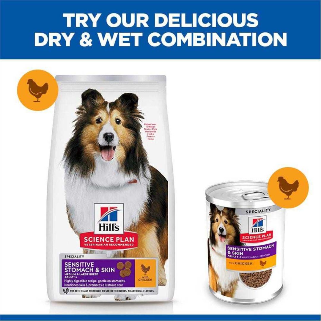 Hills Science Plan Sensitive Stomach & Skin Medium Adult Dog Food With Chicken 2.5Kg